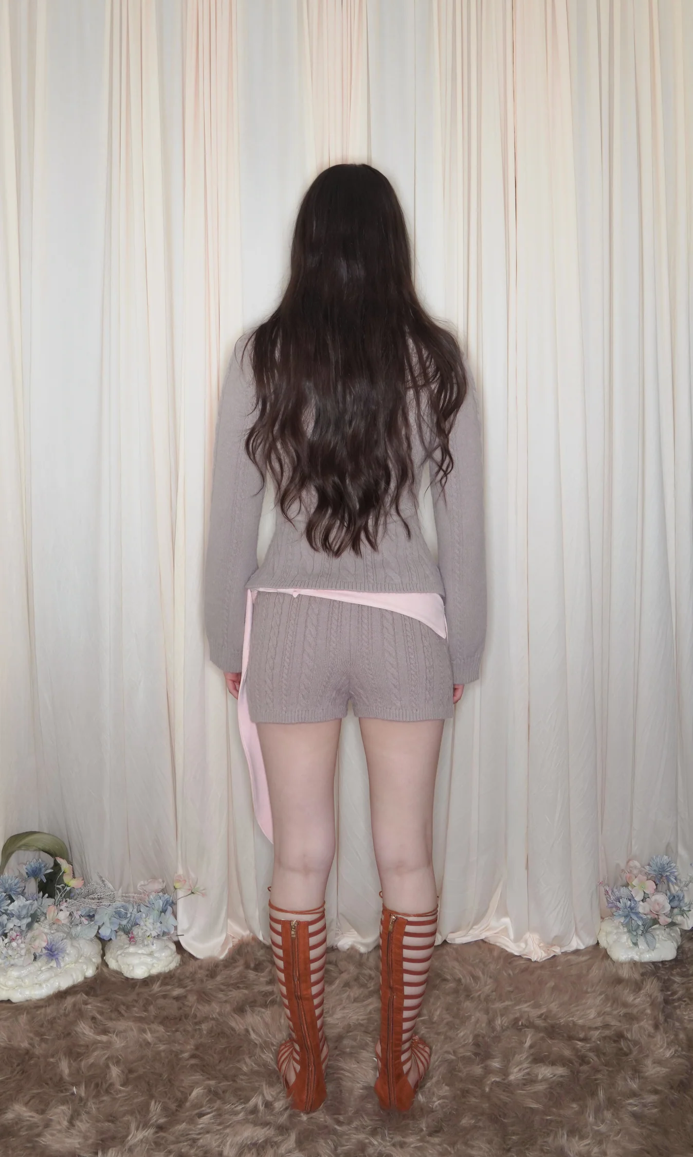 ARTEMIS MAUVE KNIT SHORTS - Image 4
