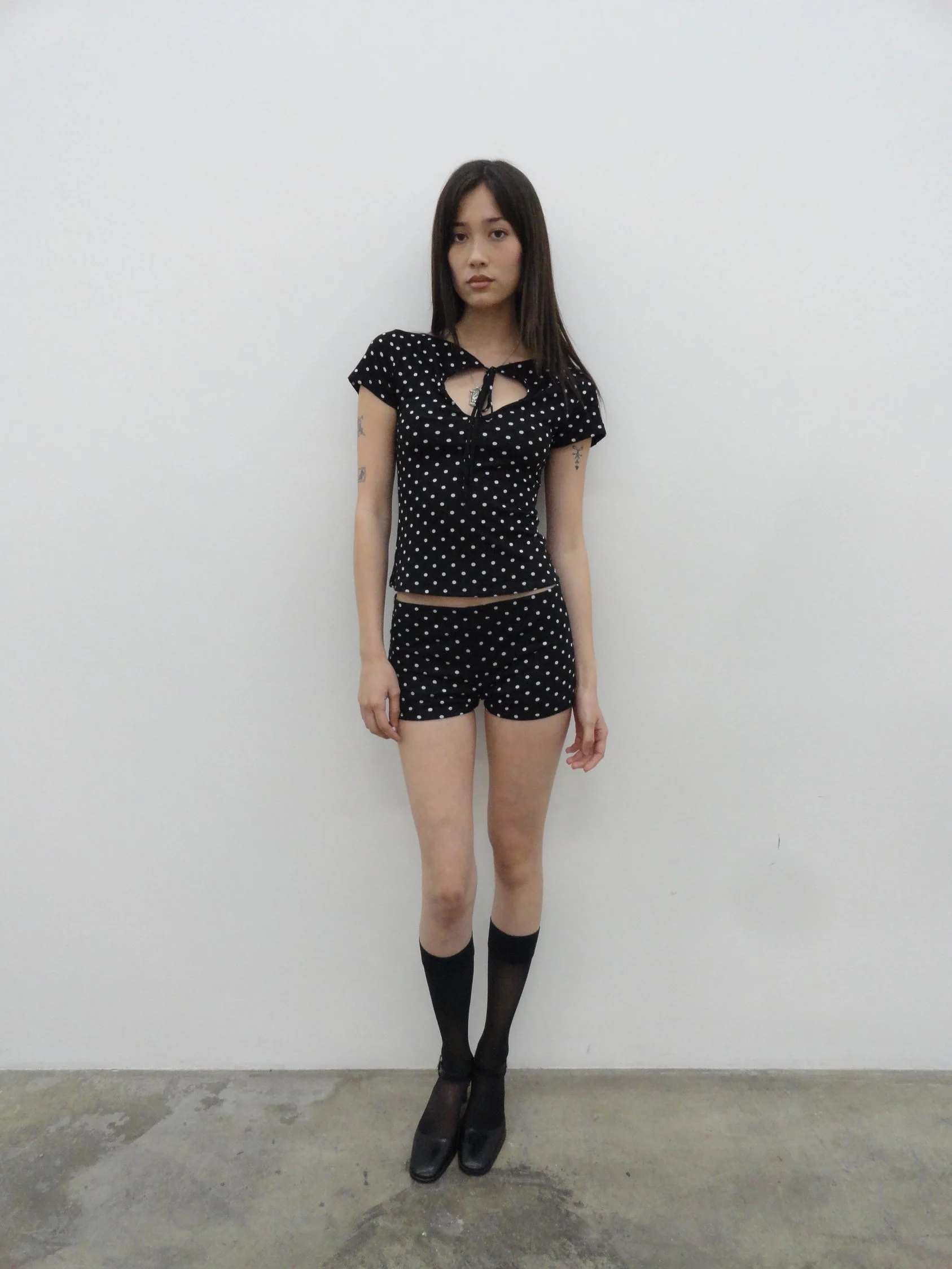 Cleo Hot Shorts in Black Polka Dot - Image 5