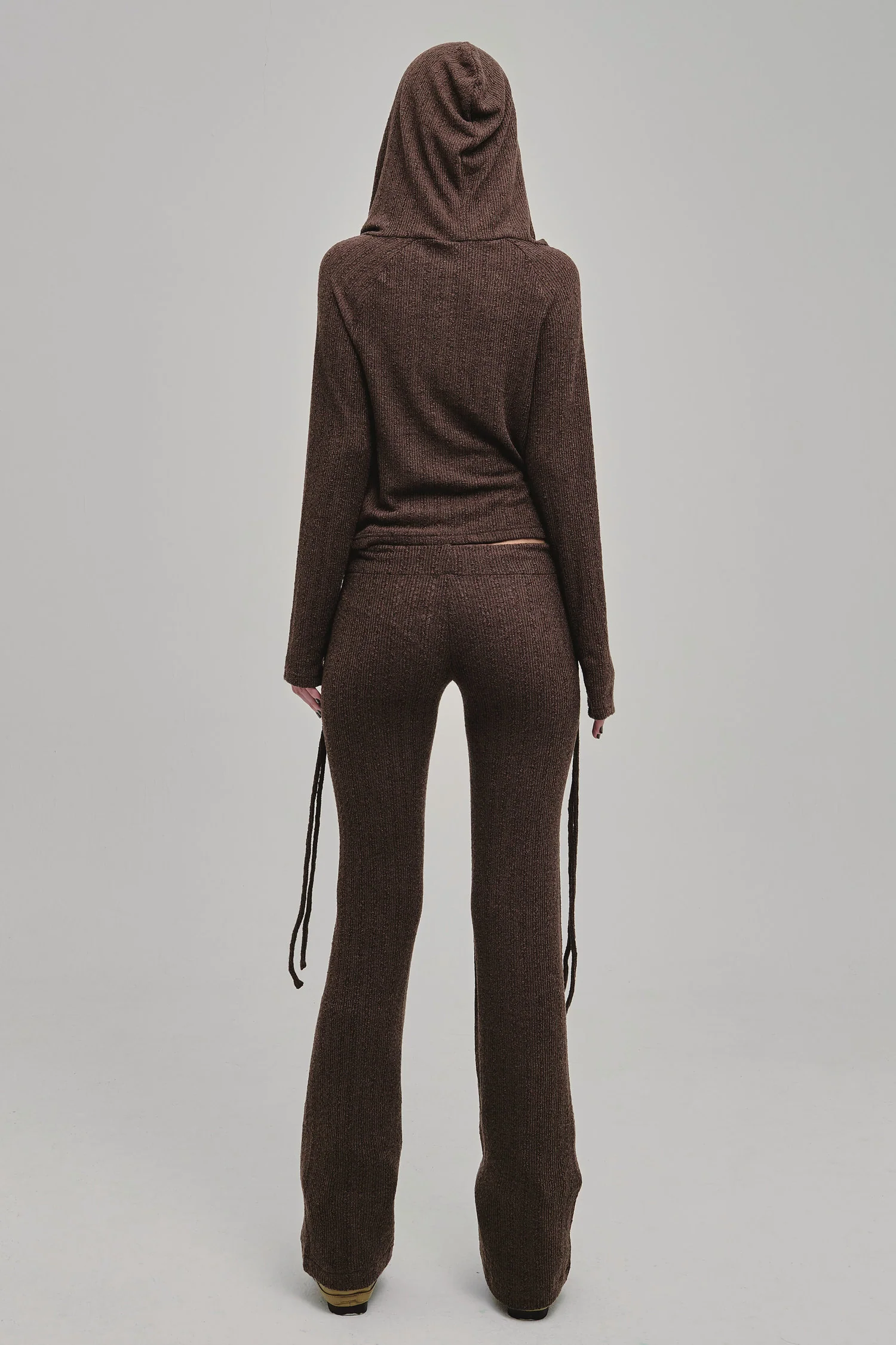 DAZED KNIT HOODIE BROWN - Image 3