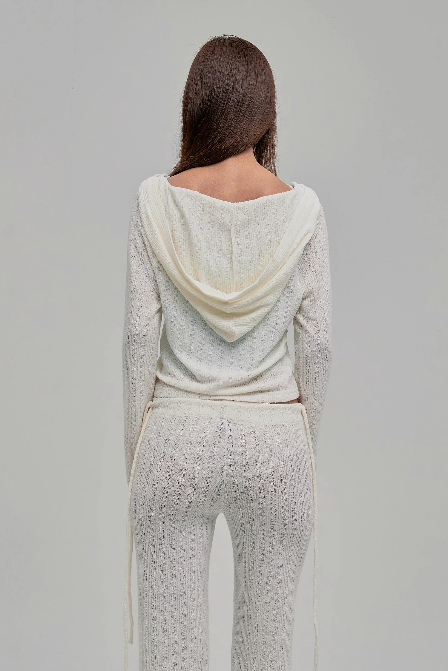 DAZED KNIT HOODIE CREAM - Image 3