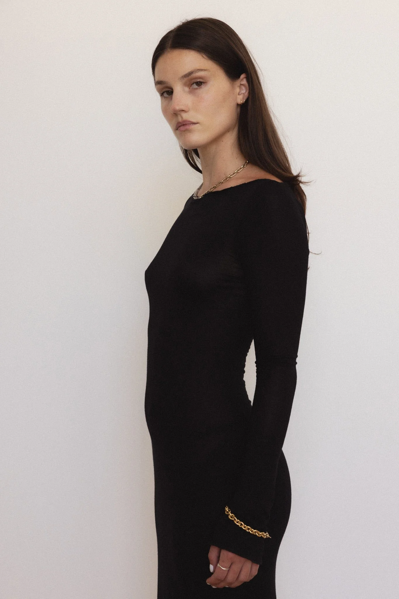 Demeter Long Sleeve Dress in Midnight - Image 3