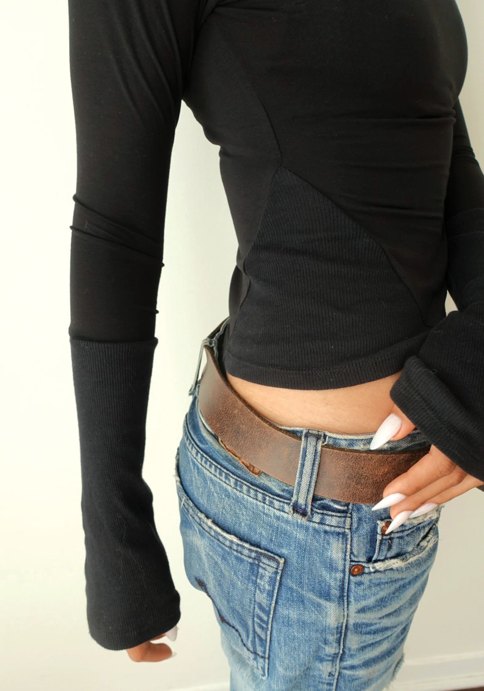 Dominique Long Sleeve Hoodie in Midnight - Image 3