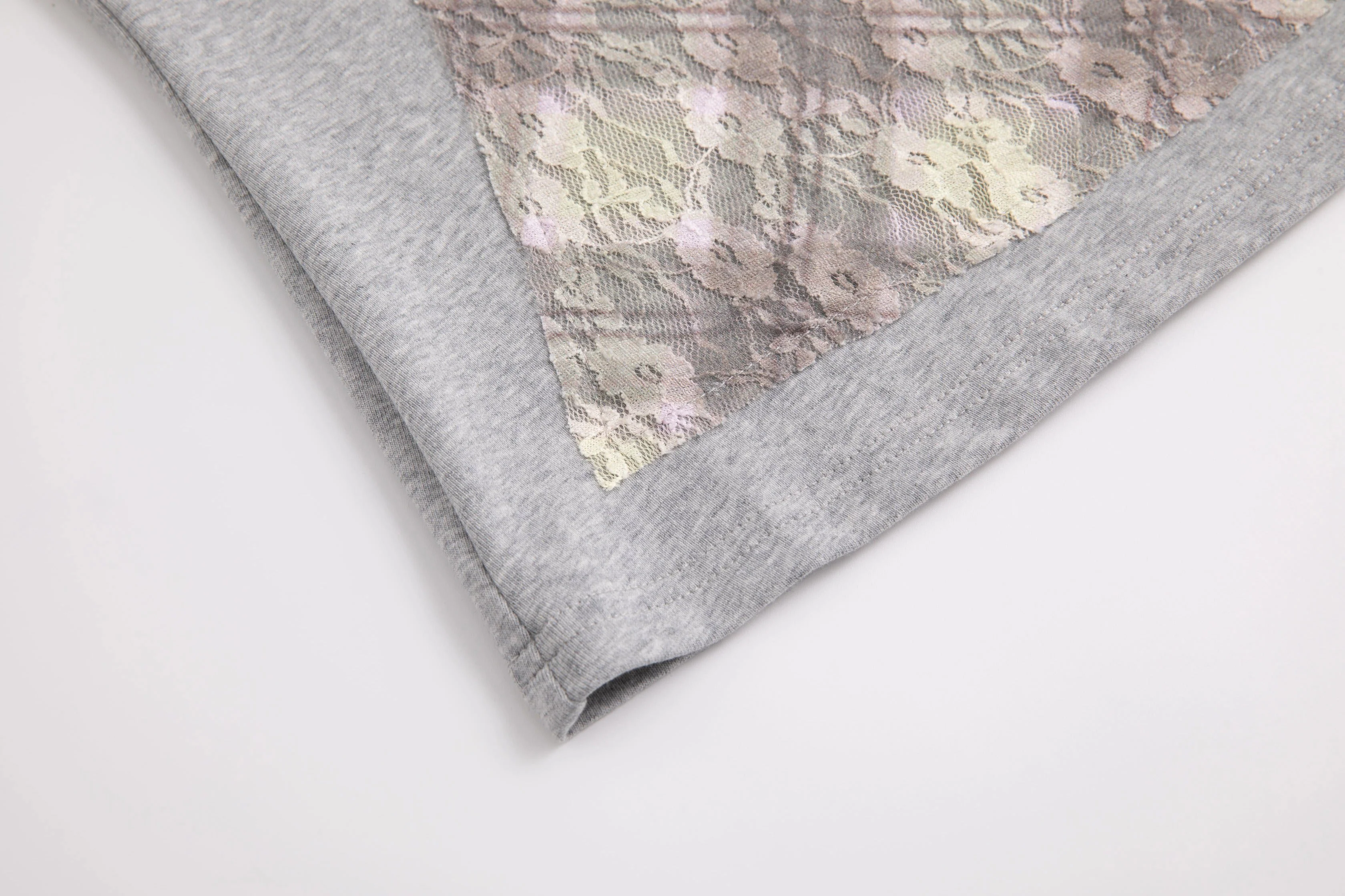 Lace Plaid Patchwork Tee Porcelain Plaid - Image 6