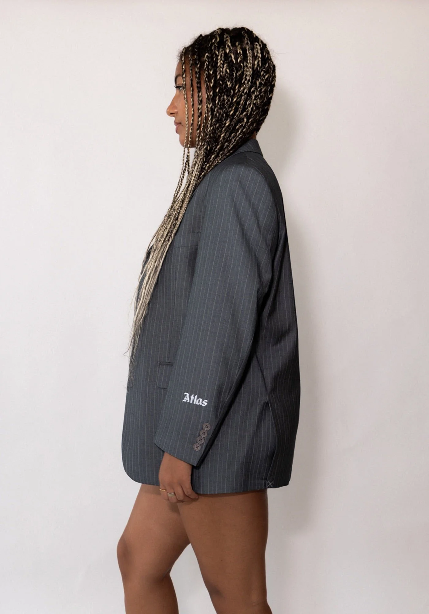 Lincoln Slate Pinstripe Blazer - Image 3