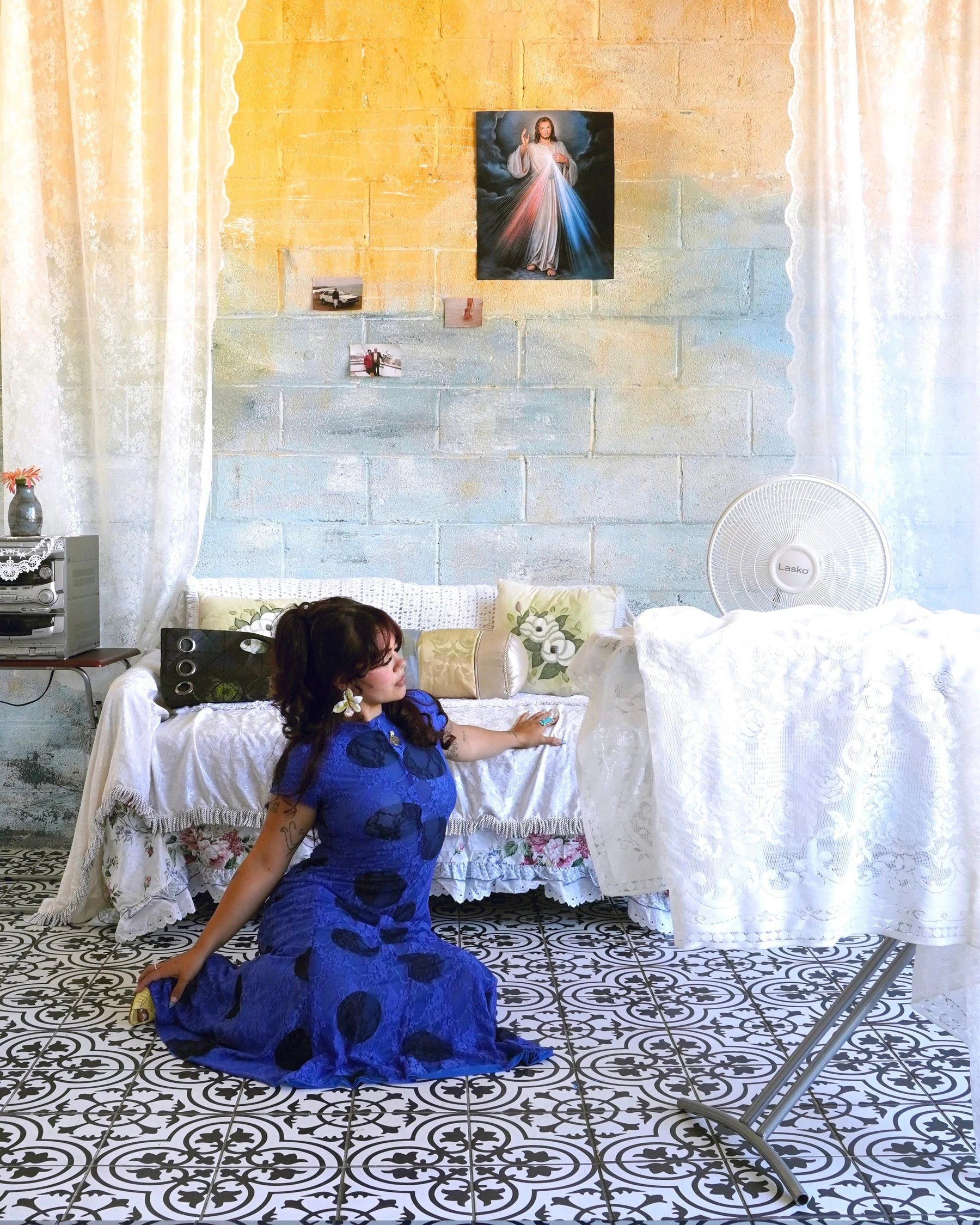 Lindura Dress- Blue Polka - Image 2
