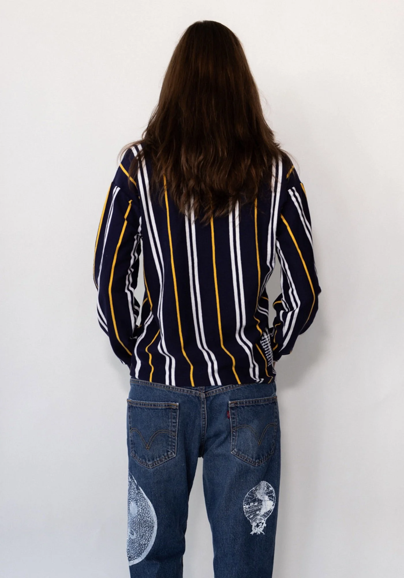 Navy Striped J. Crew Rugby Shirt - Image 4