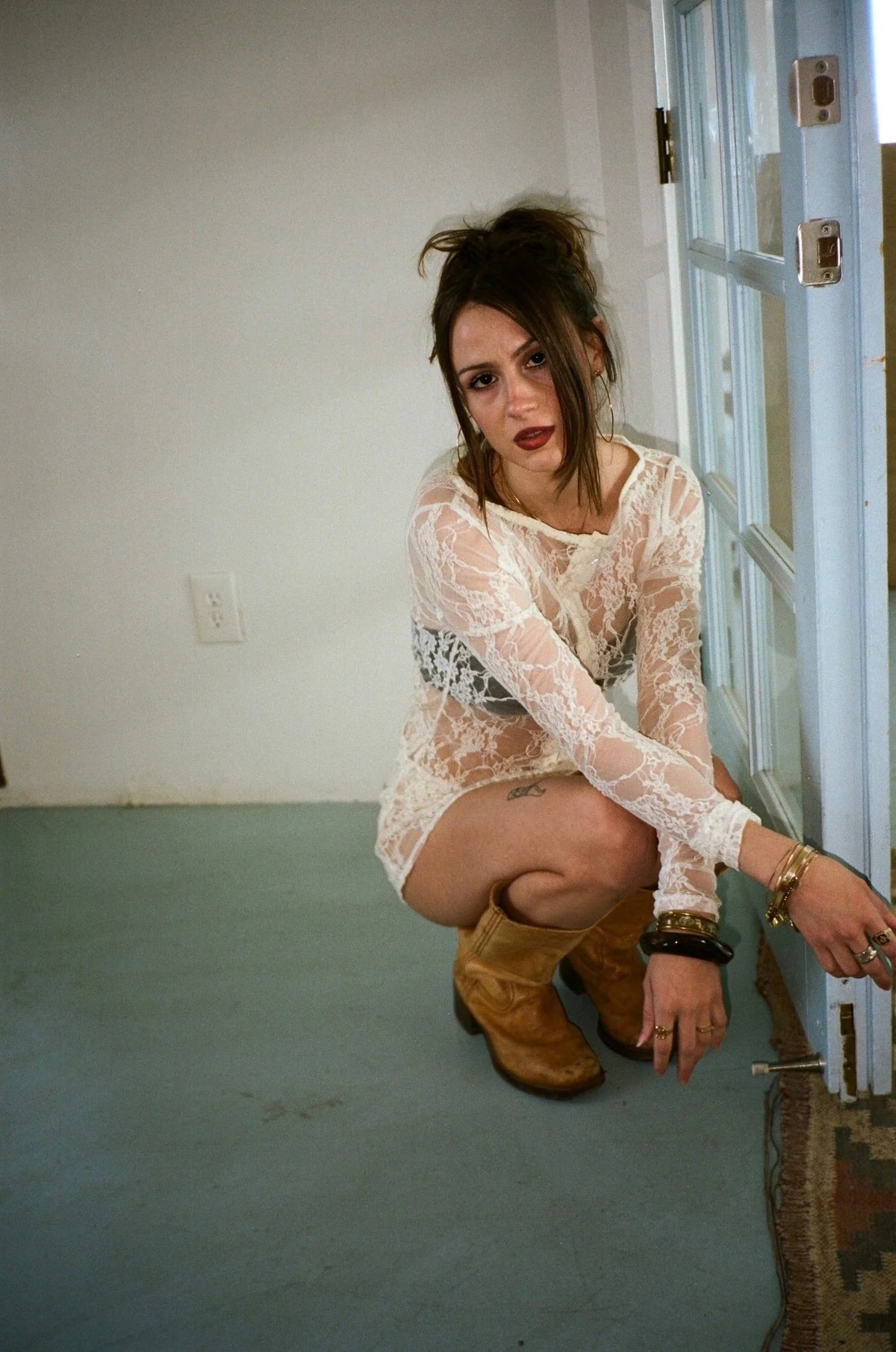 Olympia Skirt in Sandstone Lace - Image 4