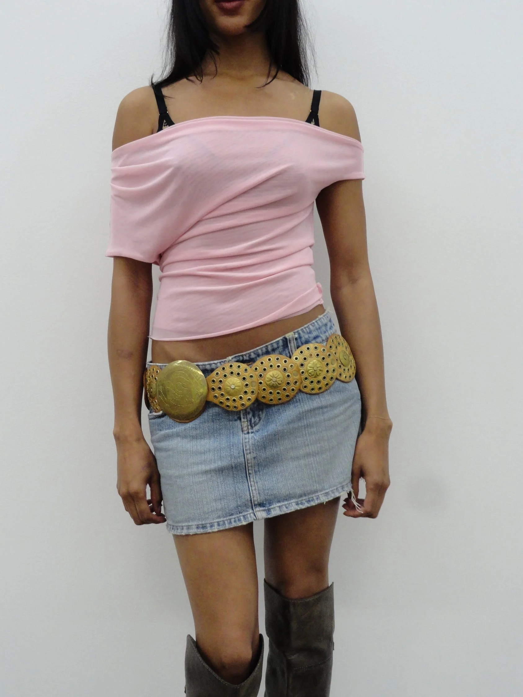 Olympia Top in Baby Pink Mesh