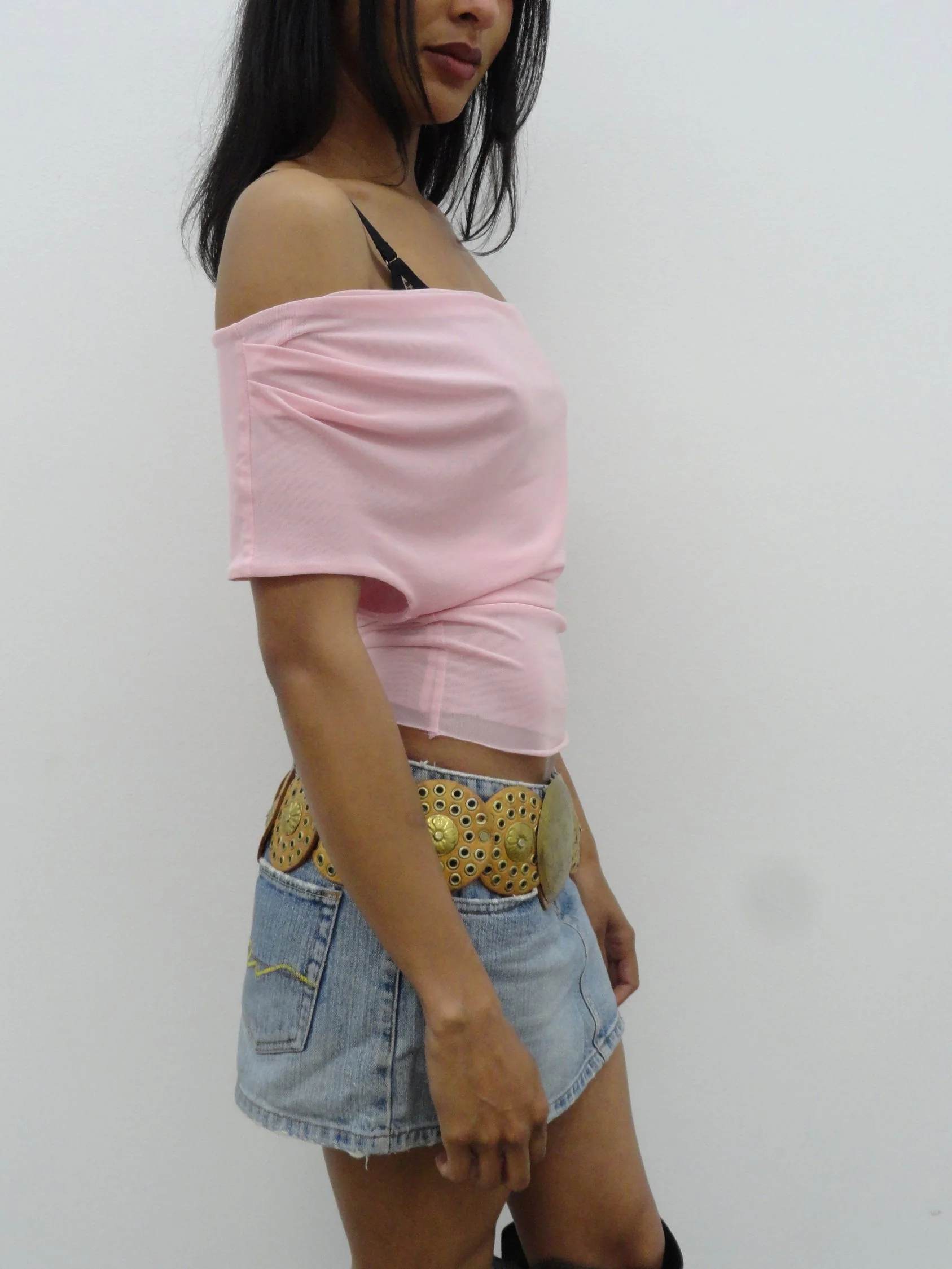 Olympia Top in Baby Pink Mesh - Image 3