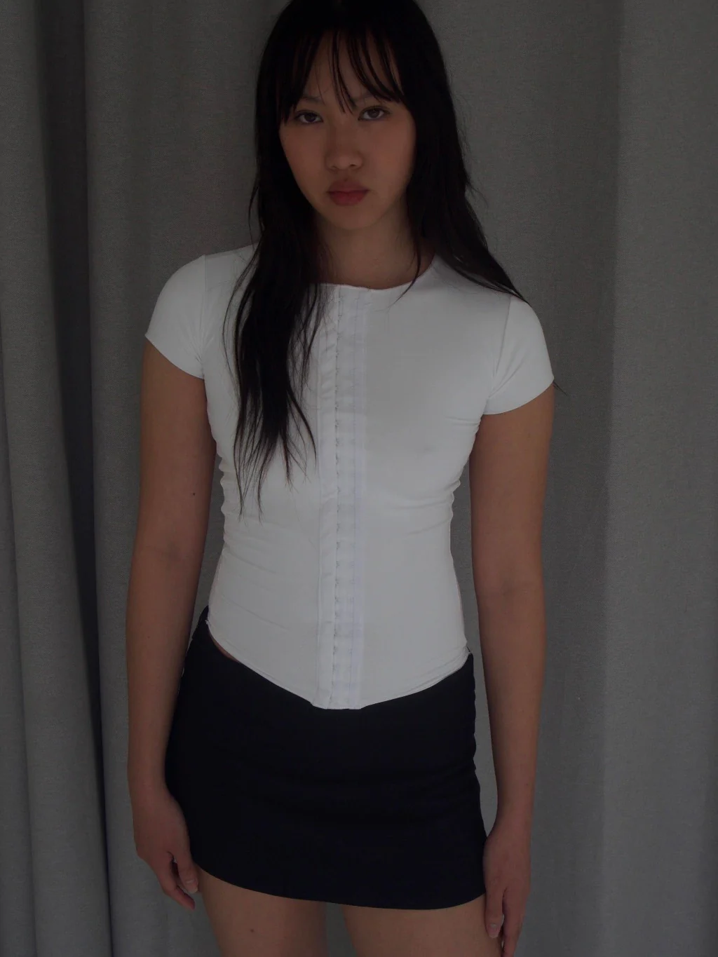 SHORT SLEEVE MULTI-HOOK TOP - WHITE - Image 2