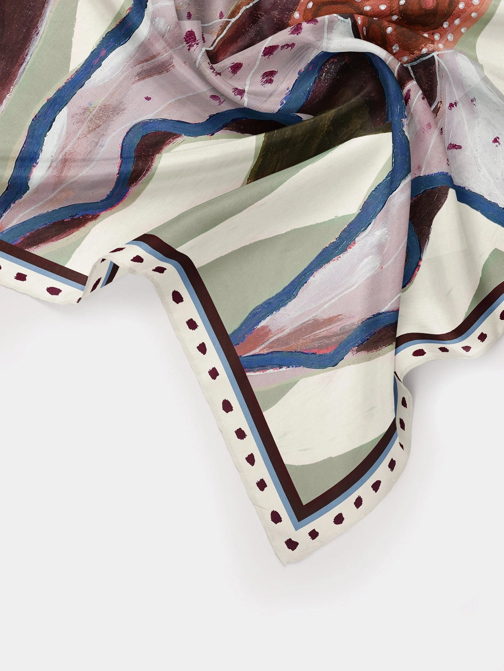 Square Shawl 'The Botanist’s Gift' in Mint - Image 4