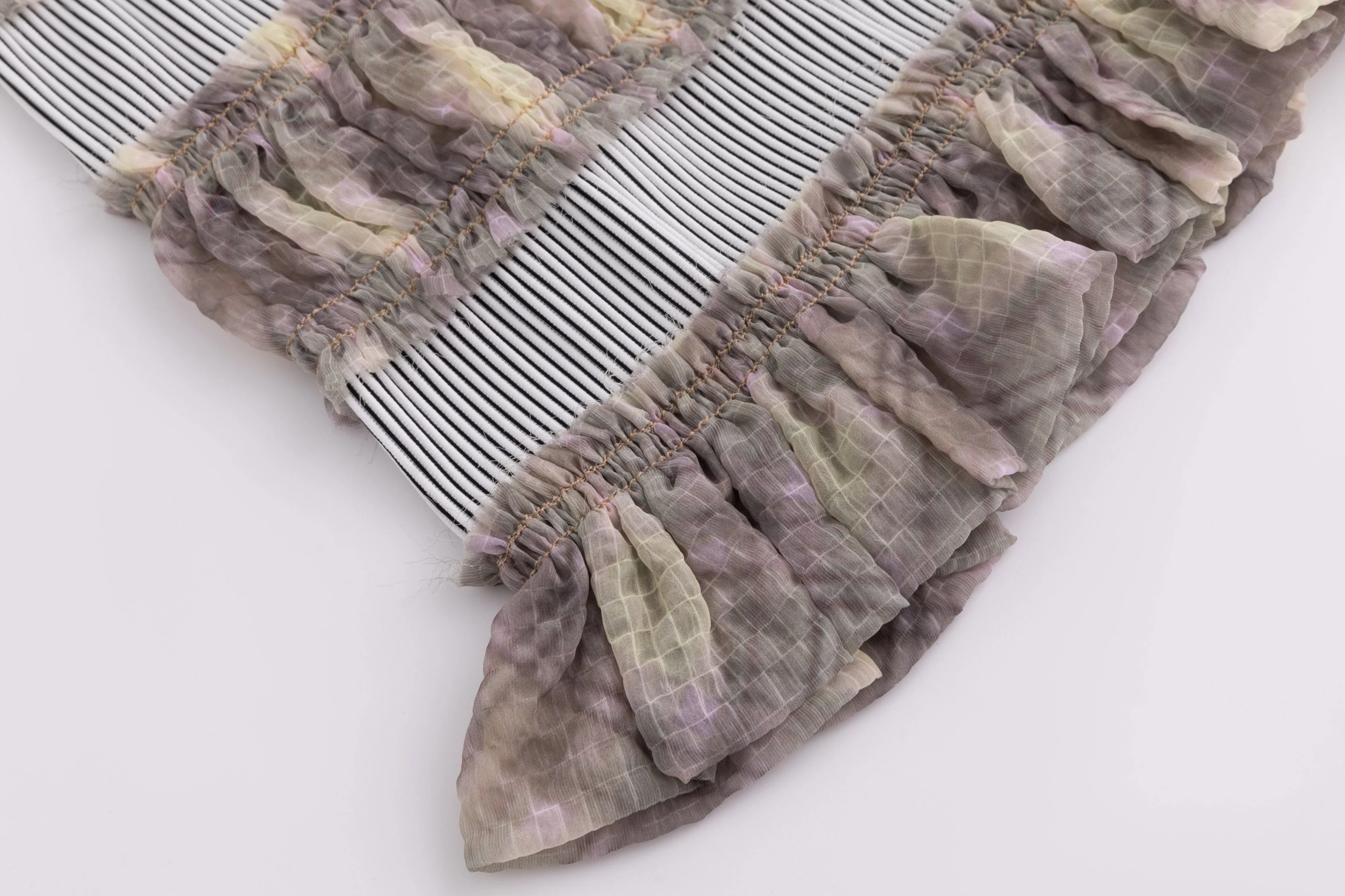 Stripe Rib Chiffon Skirt Porcelain - Image 6