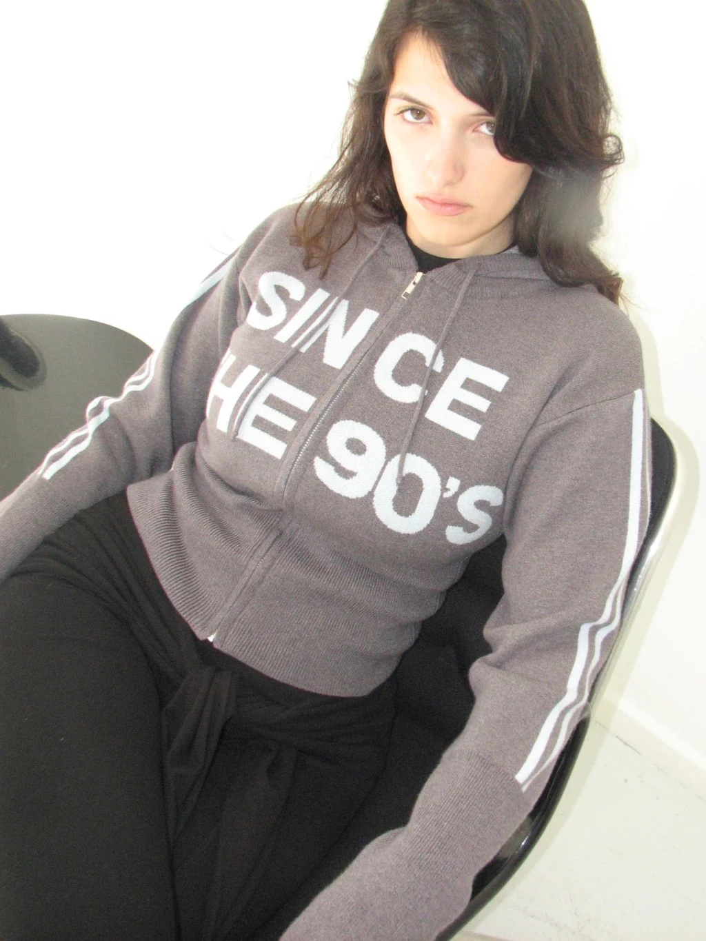 SWEATER SINCE THE 90'S - GREY WITH LETTERS IN LIGHT BLUE - Image 3