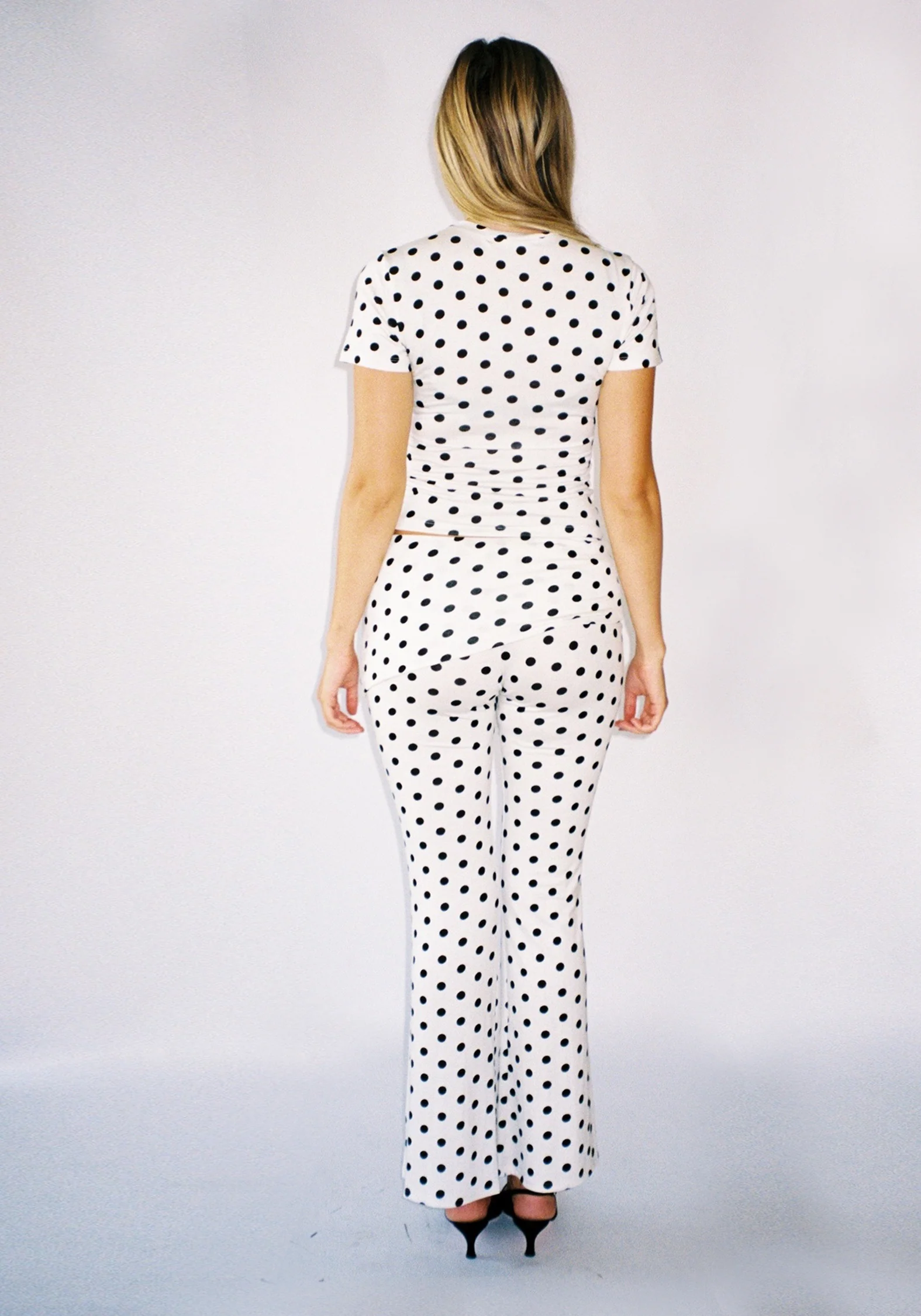 Thalia Pants in White Polka Dot - Image 3