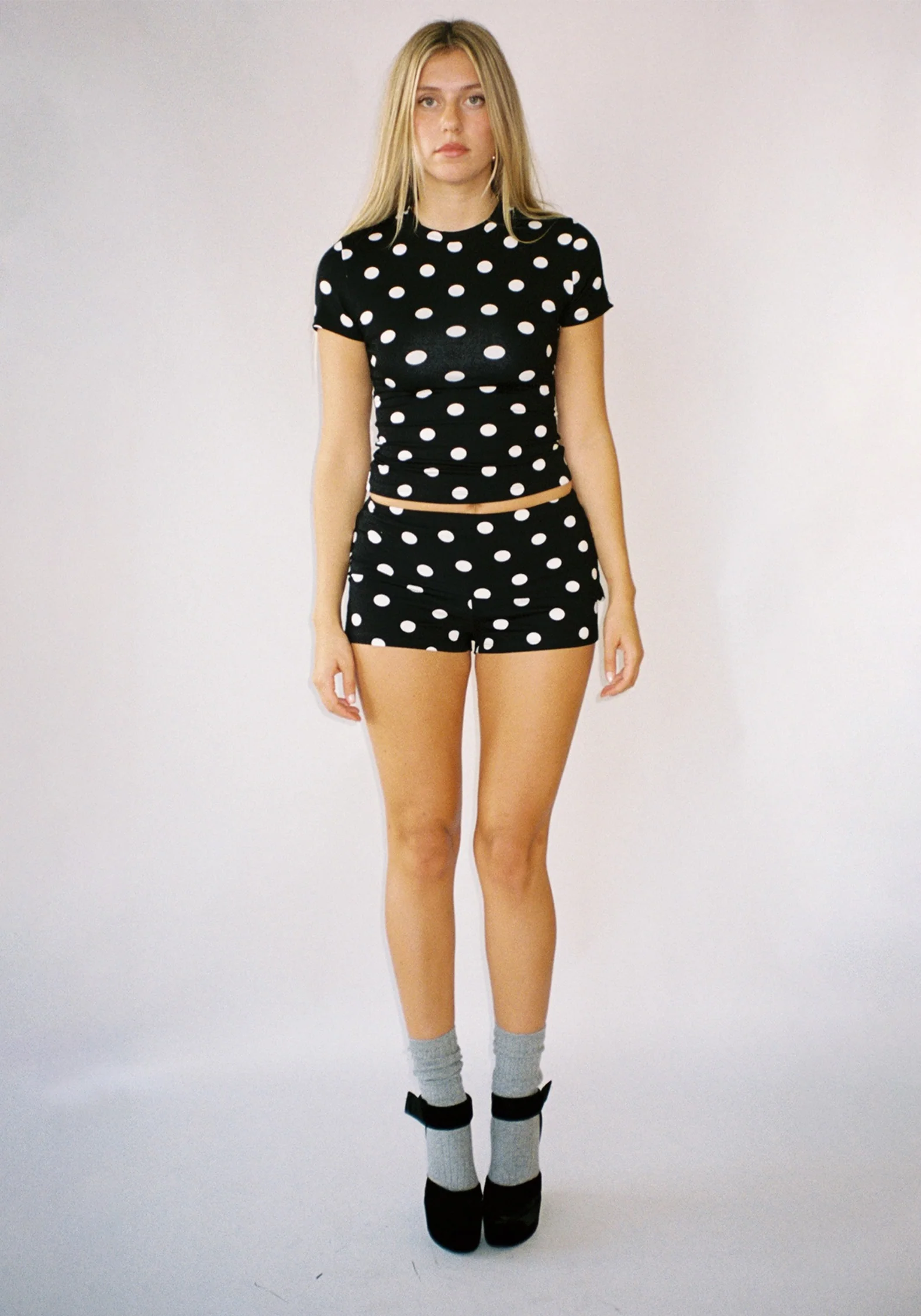 Thalia Shorts in Black Polka Dot - Image 3