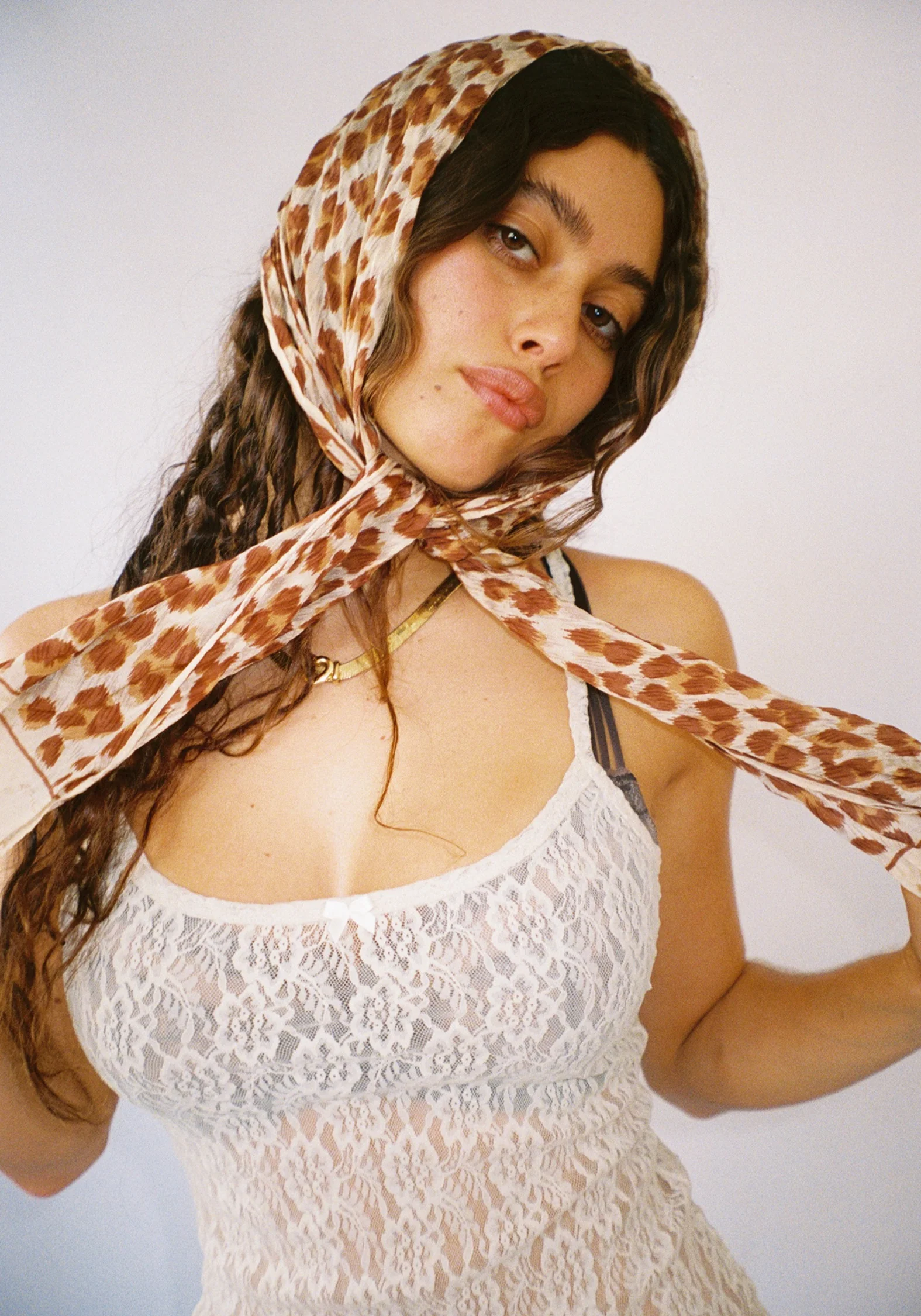 Thalia Tank Top in Sandstone Lace - Image 3